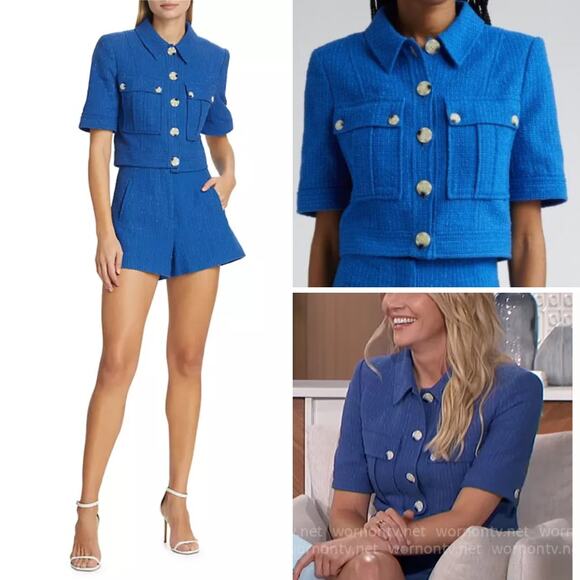 NWT VERONICA BEARD JACKET BLUE TWEED COQUETTE BUSINESS OFFICE WORK CAREER PREPPY - Picture 5 of 16